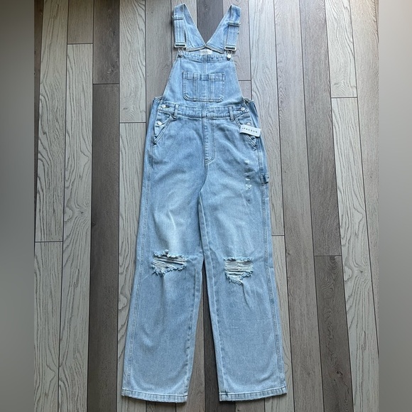 PacSun Classic Light Blue Denim Overalls - Picture 1 of 7